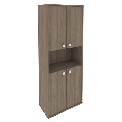 Style Л.СТ-1.5 (Вяз благородный) Шкаф высокий широкий (4 низкие двери ЛДСП)