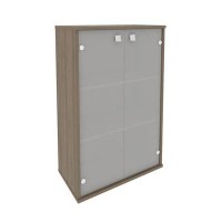 Style Л.СТ-2.4 (Вяз благородный) Шкаф средний широкий (2 средние двери стекло)