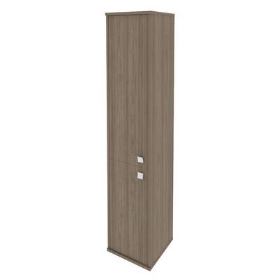 Style Л.СУ-1.3 Л (Вяз благородный) Шкаф высокий узкий левый (1 низкая дверь ЛДСП, 1 средняя дверь ЛДСП)