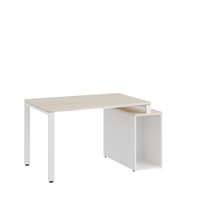 Tess TES38113531 (Дуб шамони светлый/Белый) Стол на опорной тумбе