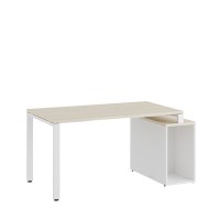 Tess TES38113631 (Дуб шамони светлый/Белый) Стол на опорной тумбе