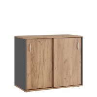 Tess TES38134524 (Дуб крафт золотой/Антрацит) Тумба с раздвижными фасадами