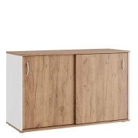 Tess TES38134621 (Дуб крафт золотой/Белый) Тумба с раздвижными фасадами