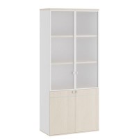 Tess TES38150031 (Дуб шамони светлый/Белый) Шкаф для бумаг со стеклом