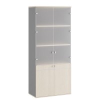 Tess TES38150134 (Дуб шамони светлый/Антрацит) Шкаф для бумаг со стеклом