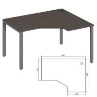 Trend metal TDM32215315 (Темный дуб/Антрацит) Эргономичный стол, правый