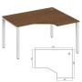 Trend metal TDM32215334 (Орех экко/Белый) Эргономичный стол правый