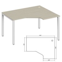 Trend metal TDM32215384 (Дуб феррара/Белый) Эргономичный стол правый