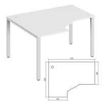 Trend metal TDM32215444 (Белый/Белый) Эргономичный стол, левый