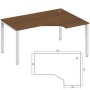 Trend metal TDM32215534 (Орех экко/Белый) Эргономичный стол, правый