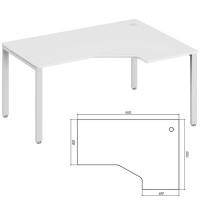 Trend metal TDM32215544 (Белый/Белый) Эргономичный стол, правый