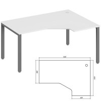 Trend metal TDM32215545 (Белый/Антрацит) Эргономичный стол, правый