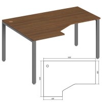 Trend metal TDM32215635 (Орех экко/Антрацит) Эргономичный стол, левый