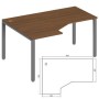 Trend metal TDM32215635 (Орех экко/Антрацит) Эргономичный стол, левый