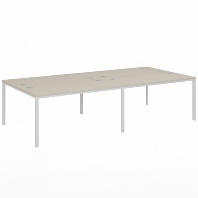 Vasanta VL-52 (Дуб Кобург/Белый) Бенч-система на 4 рабочих места