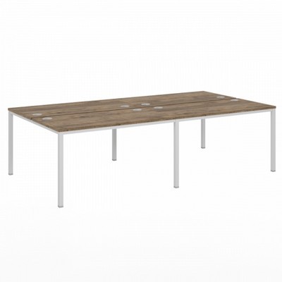 Vasanta VL-51 (Дуб Самдал/Белый) Бенч-система на 4 рабочих места