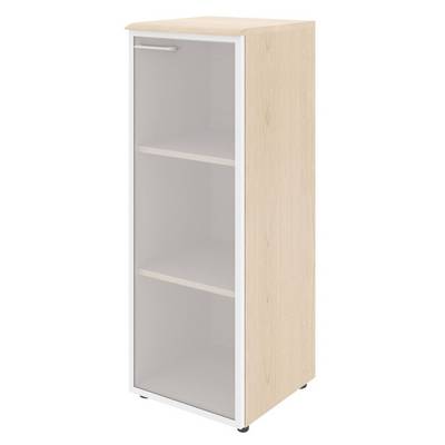 Wave WMC 42.7 R (Бук тиара) Шкаф колонка со стеклянной дверью в алюминиевой раме и топом