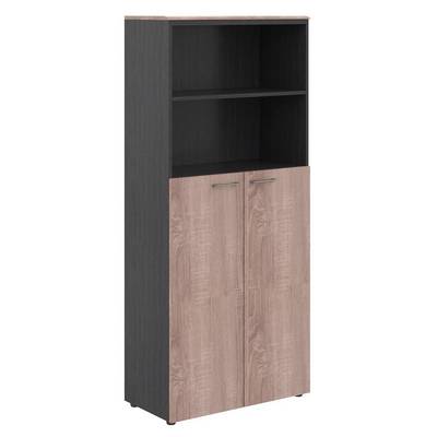 Wave WHC 85.6 (Дуб сонома/Легно темный) Шкаф с глухими средними дверьми и топом