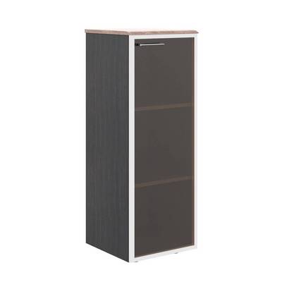 Wave WMC 42.7 R (Дуб сонома/Легно темный) Шкаф колонка со стеклянной дверью в алюминиевой раме и топом