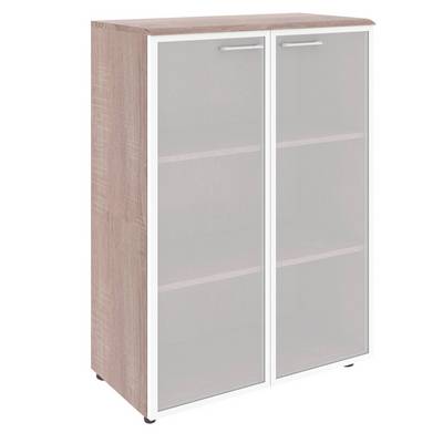 Wave WMC 85.7 (Дуб сонома) Шкаф со стеклянными дверьми в алюминевой рамке с топом