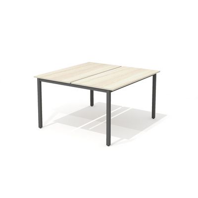 Work 2WM-3+WM-3-02 (Дуб сонома светлый/Антрацит) Стол сдвоенный на металлокаркасе