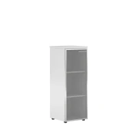 Xten XMC 42.7 L (Белый) Шкаф колонка со стеклянной дверью в алюминиевой раме  и топом