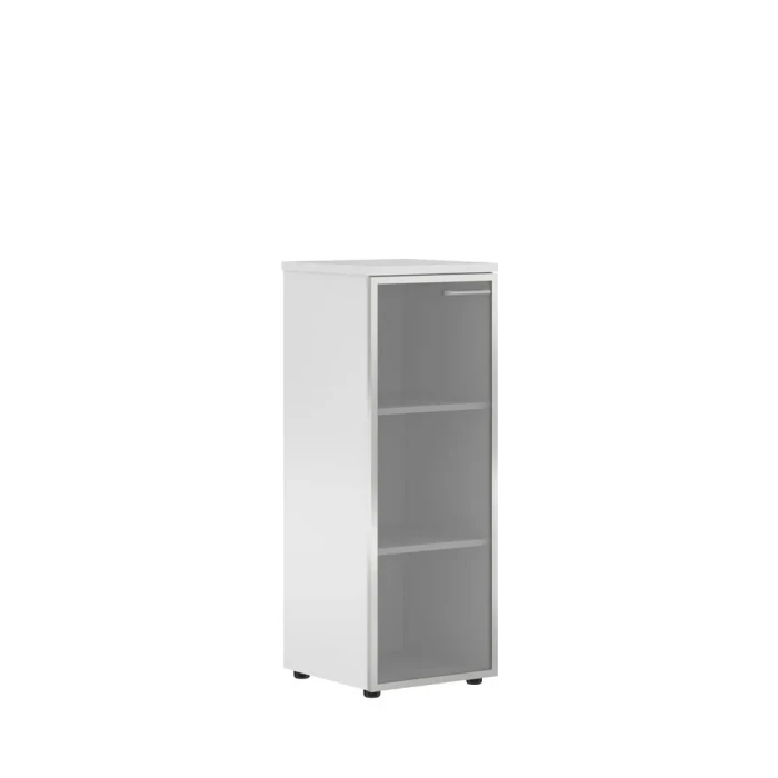 Xten XMC 42.7 L (Белый) Шкаф колонка со стеклянной дверью в алюминиевой раме  и топом