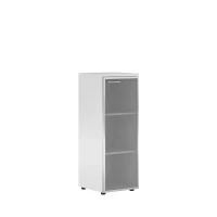 Xten XMC 42.7 R (Белый) Шкаф колонка со стеклянной дверью в алюминиевой раме  и топом