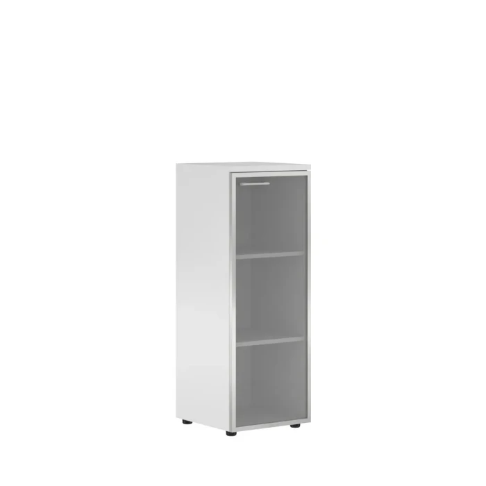 Xten XMC 42.7 R (Белый) Шкаф колонка со стеклянной дверью в алюминиевой раме  и топом
