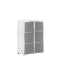 Xten XMC 85.7 (Белый) Шкаф со стеклянными дверьми в алюминевой рамке с топом
