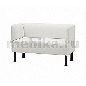 Альфа М-91/8 (Белая экокожа) 2х местный диван с подлокотниками