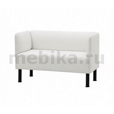 Альфа М-91/8 2х местный диван с подлокотниками в белой экокоже