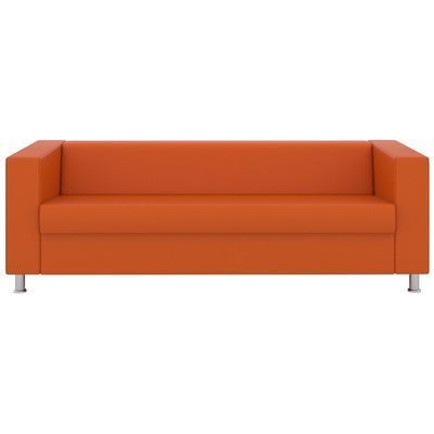 Аполло (оранжевая экокожа) Диван четырехместный