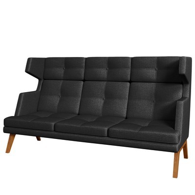 Artis ART37360001 (черная рогожка) Трехместный диван с высокой спинкой