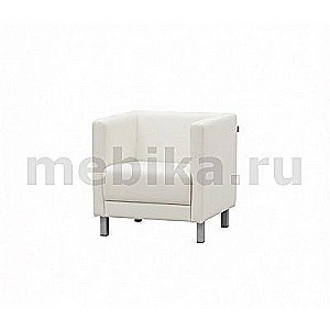 Атланта М-01/1 (Белая экокожа) Кресло с подлокотниками