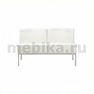 Авеню М-14/5 (Белая экокожа) 2-х местный диван без подлокотников