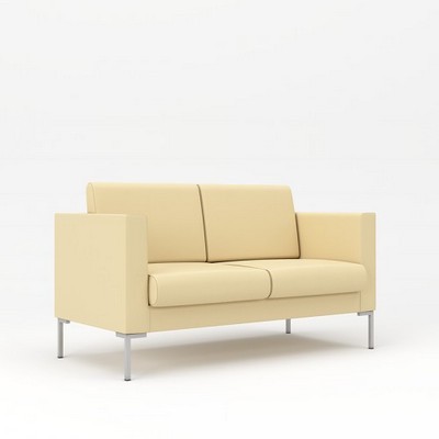 Берлин 2 (Бежевая экокожа) Диван двухместный