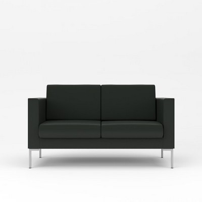 Берлин 2 (Черная экокожа) Диван двухместный