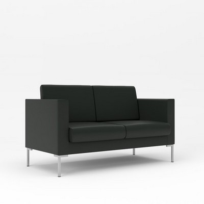 Берлин 2 (Черная экокожа) Диван двухместный