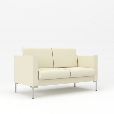 Берлин 2 (Светло-бежевая экокожа) Диван двухместный