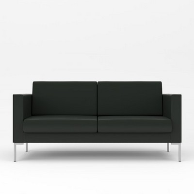 Берлин 3 (Черная экокожа) Диван трехместный