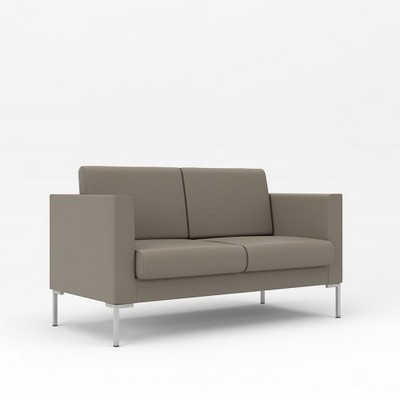 Берлин 3 (Серо-коричневая экокожа) Диван трехместный