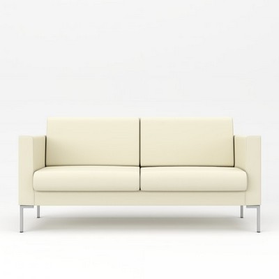 Берлин 3 (Светло-бежевая экокожа) Диван трехместный