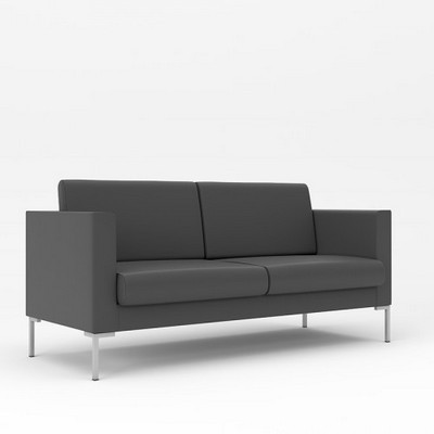 Берлин 3 (Серая экокожа) Диван трехместный