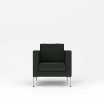 Берлин 1 (Черная экокожа) Кресло