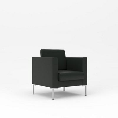 Берлин 1 (Черная экокожа) Кресло