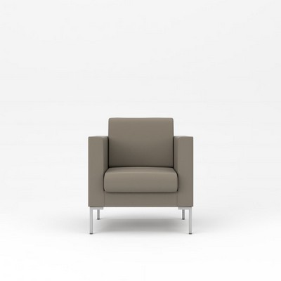 Берлин 1 (Серо-коричневая экокожа) Кресло