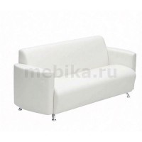 Брикс Д3 (Белая экокожа) Диван 3-х местный
