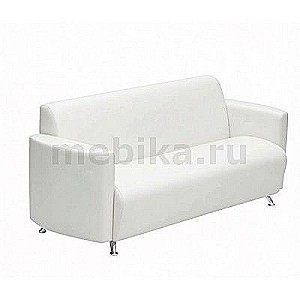 Брикс Д3 (Белая экокожа) Диван 3-х местный