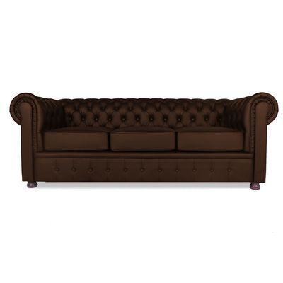 Честертон (коричневая экокожа) Диван трехместный